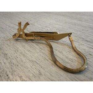 K Monogram‎ Initials Letter  Snake Chain Vintage FOLDING ANSON Tie Bar Clip MCM
